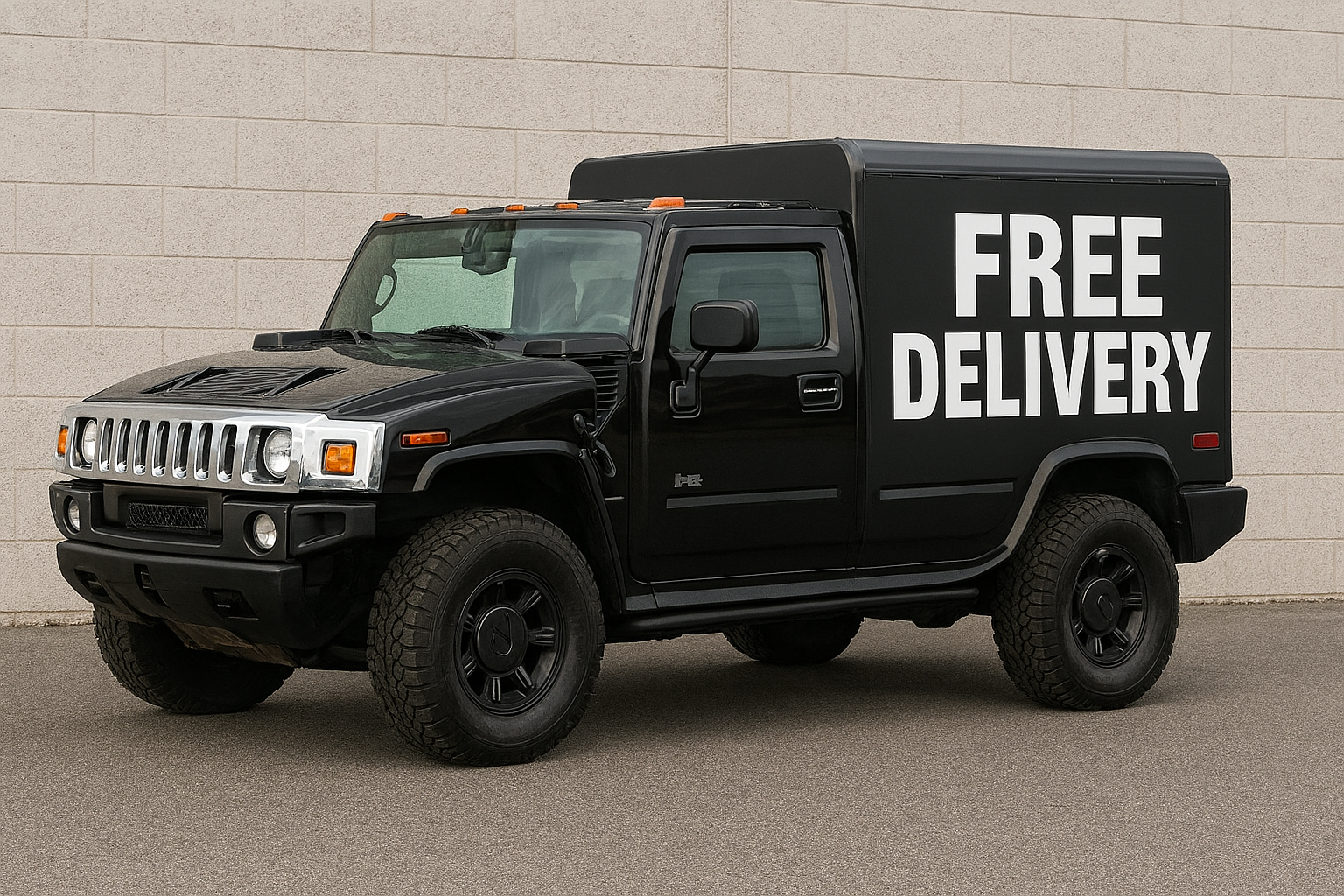 a sleek black Hummer a sleek black Hummer